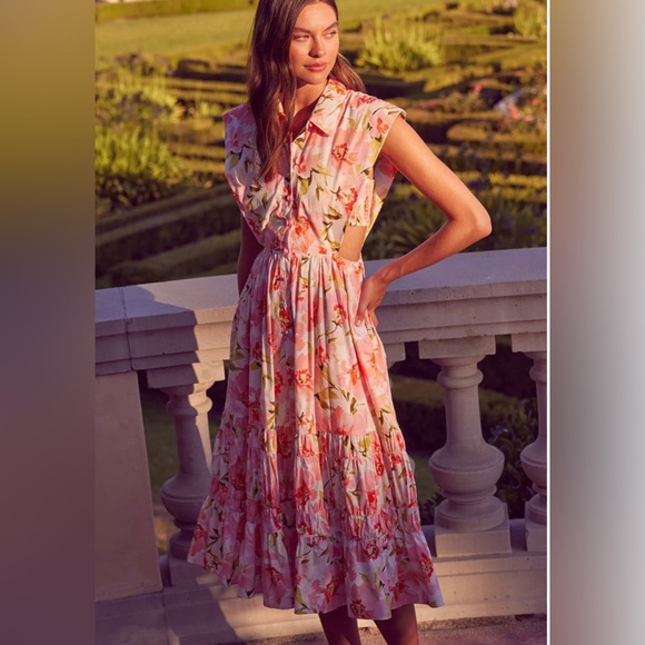 MISA LOS ANGELES NICOLE DRESS BLUSHING FLORA NWT - Picture 5 of 15